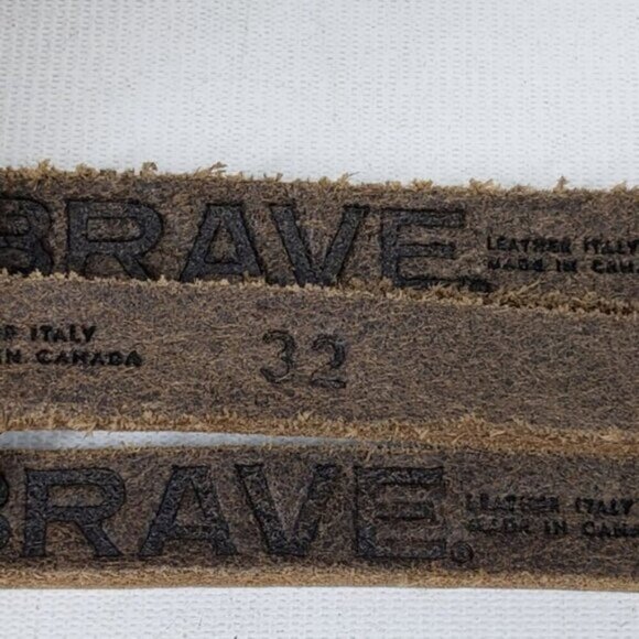 New Brave Braided Three Straps Leather Belt Ecological Brown Size 32 - Picture 8 of 14